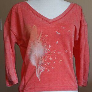 SO Coral 3/4 Sleeve Women's Shirt Size S